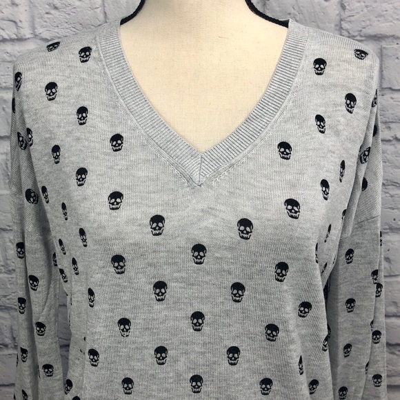 💀Philosophy Black and Gray Skull Sweater Small - Picture 5 of 14